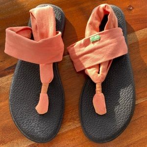 Sanuk Cloth Yoga Sling Sandals Size 9